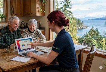 Mobile tech coaching and support for seniors from Nanoose Bay to Qualicum Beach.